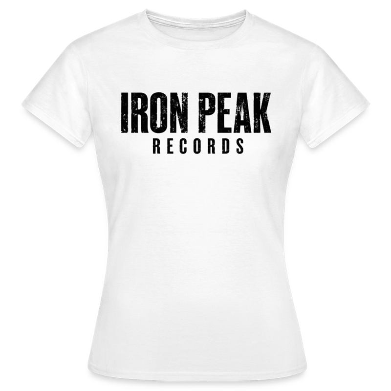 Weißes Frauen T-Shirt mit dem Iron Peak Records Logo